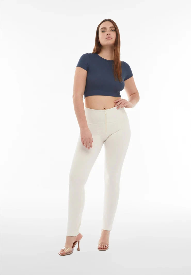 Freddy Womens High Waist Long Length Cotton Pant Lily White | Freddy