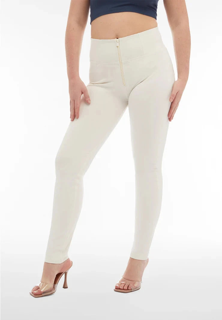 Freddy Womens High Waist Long Length Cotton Pant Lily White | Freddy