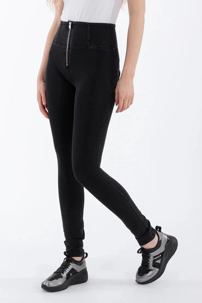 Freddy Womens High Waist Long Length Jean Black Black Stitch | Freddy