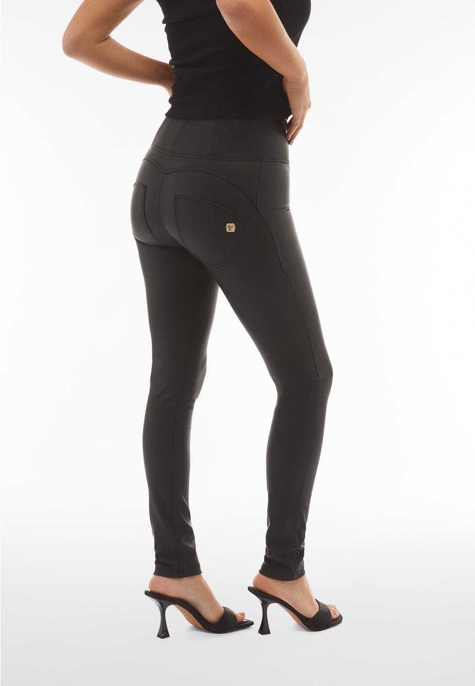 Freddy Womens Wr.Up??? Faux Leather High Waist Full Length Blk | Freddy