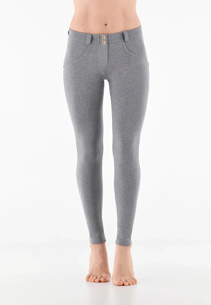 Freddy Womens Regular Waist Long Length Cotton Pant Mel Grey | Freddy