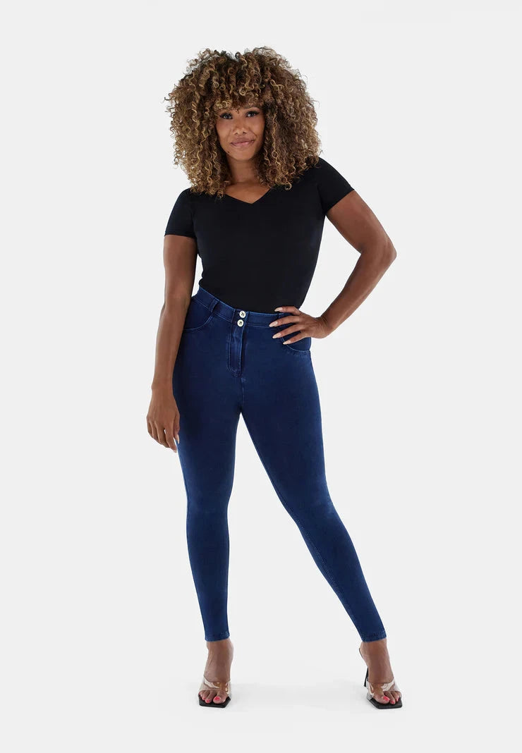 Freddy Womens Dark Blue Blue Stitch Regular Waist Long Length Jean | Freddy