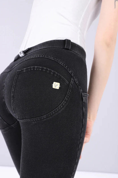 Freddy Womens Black Black Stitch Regular Waist Long Length Jean | Freddy