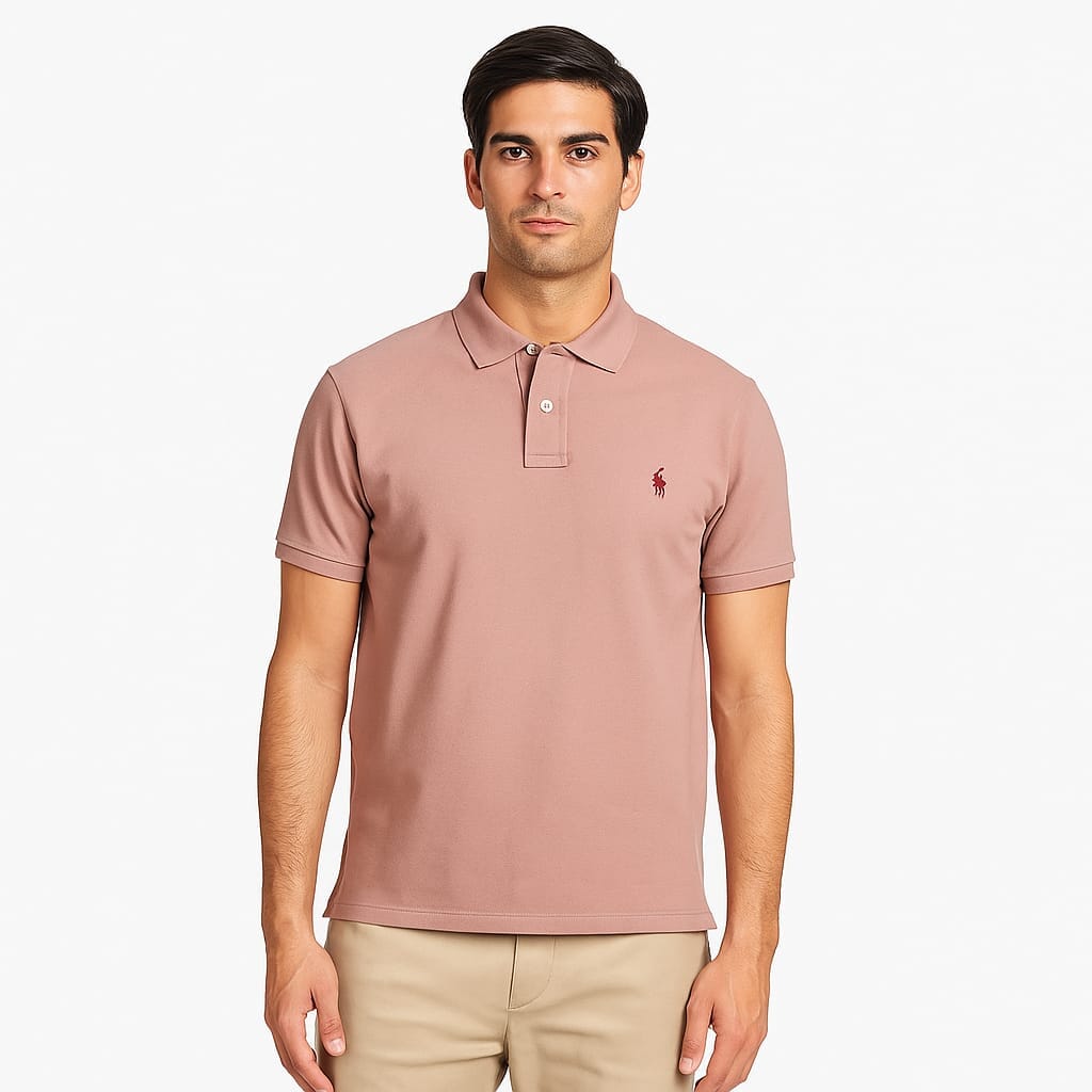 Polo Mens Plain Pique Short Sleeve Golfer Pink | Polo