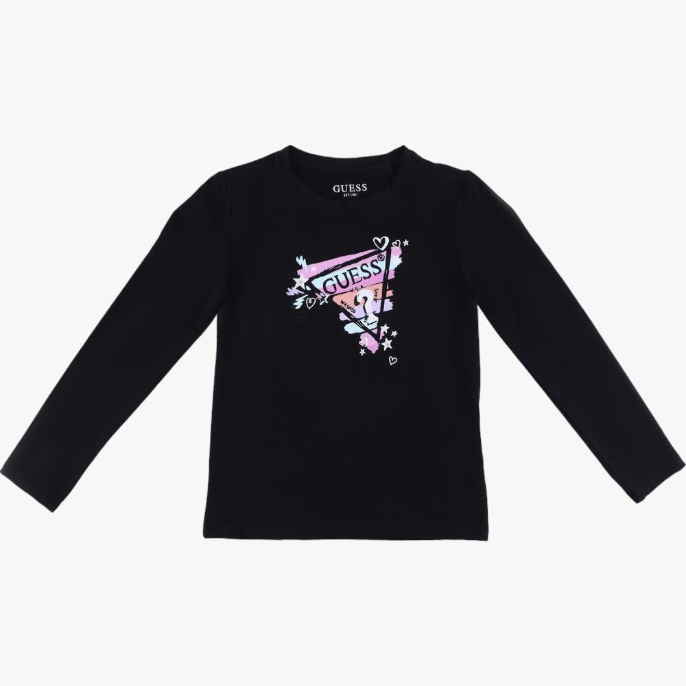 Guess Girls Long Sleeve Tee Black