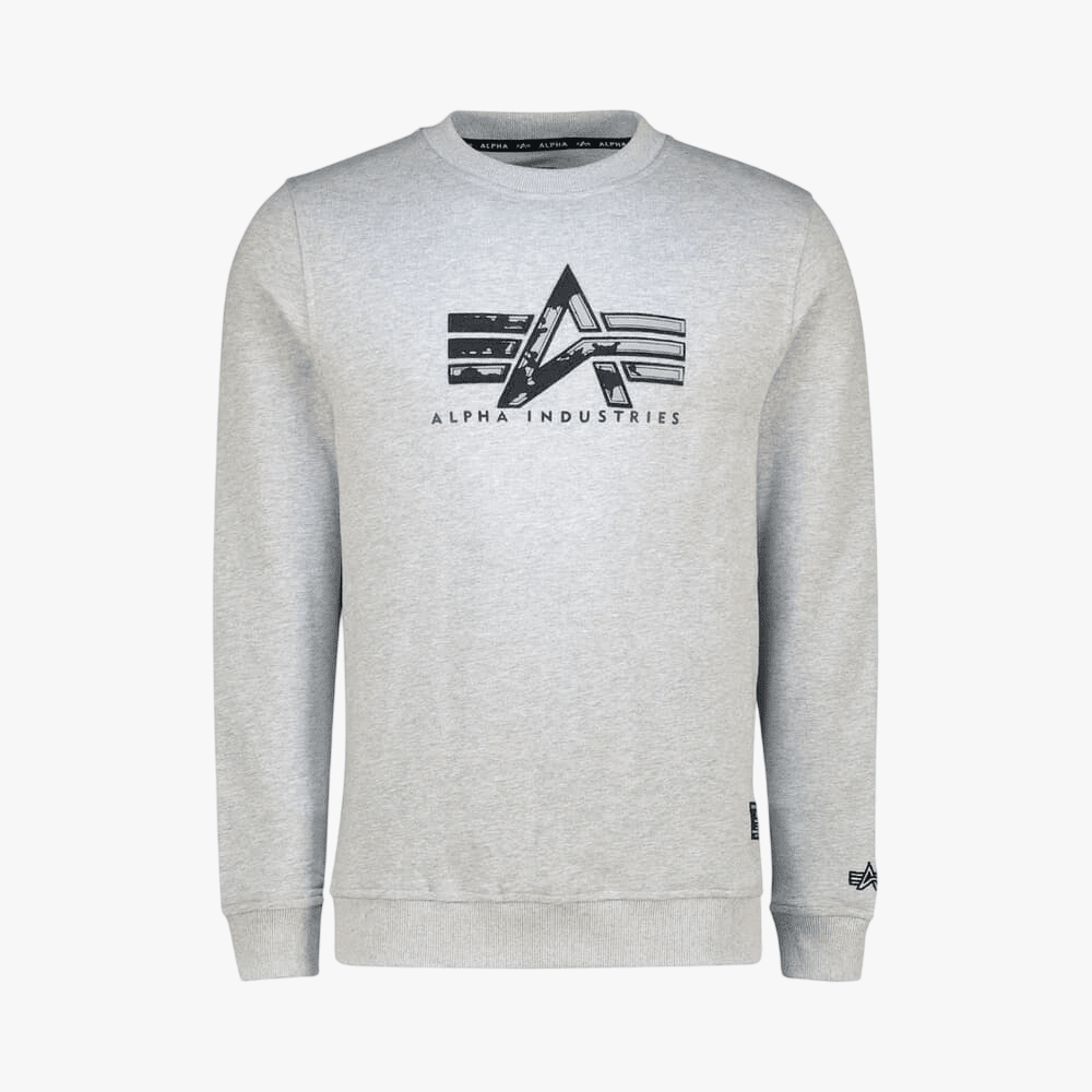Alpha Industries Ai Applique Crew Sweater Grey | Alpha