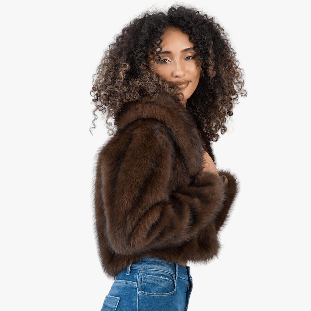 Sissy Boy Needing Me Faux Fur Jacket Brown | Sissy Boy