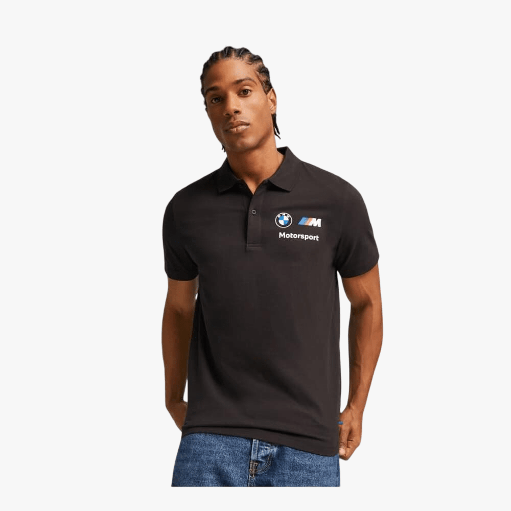 Puma Mens Bmw Mms Ess Short Sleeve Polo Golfer Black | Puma
