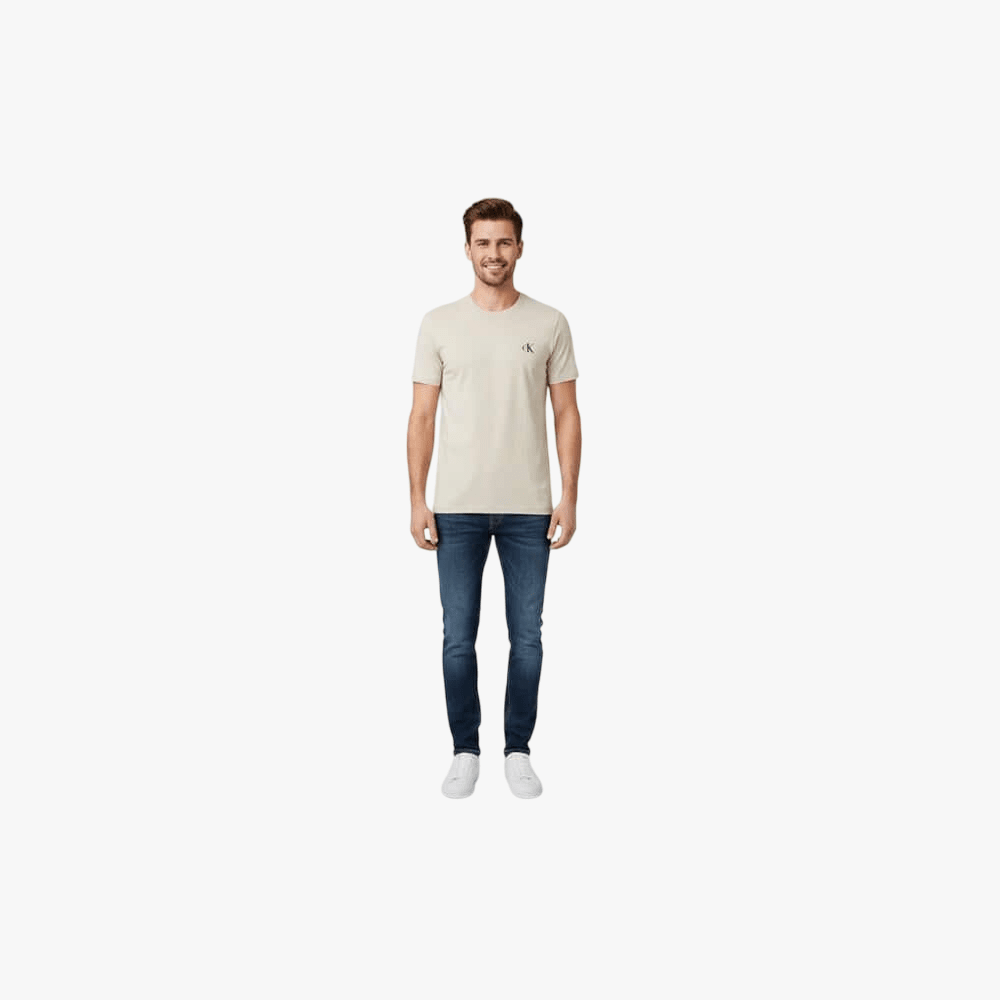Calvin Klein Mens Mono Logo Short Sleeve Tee Brown | Calvin Klein