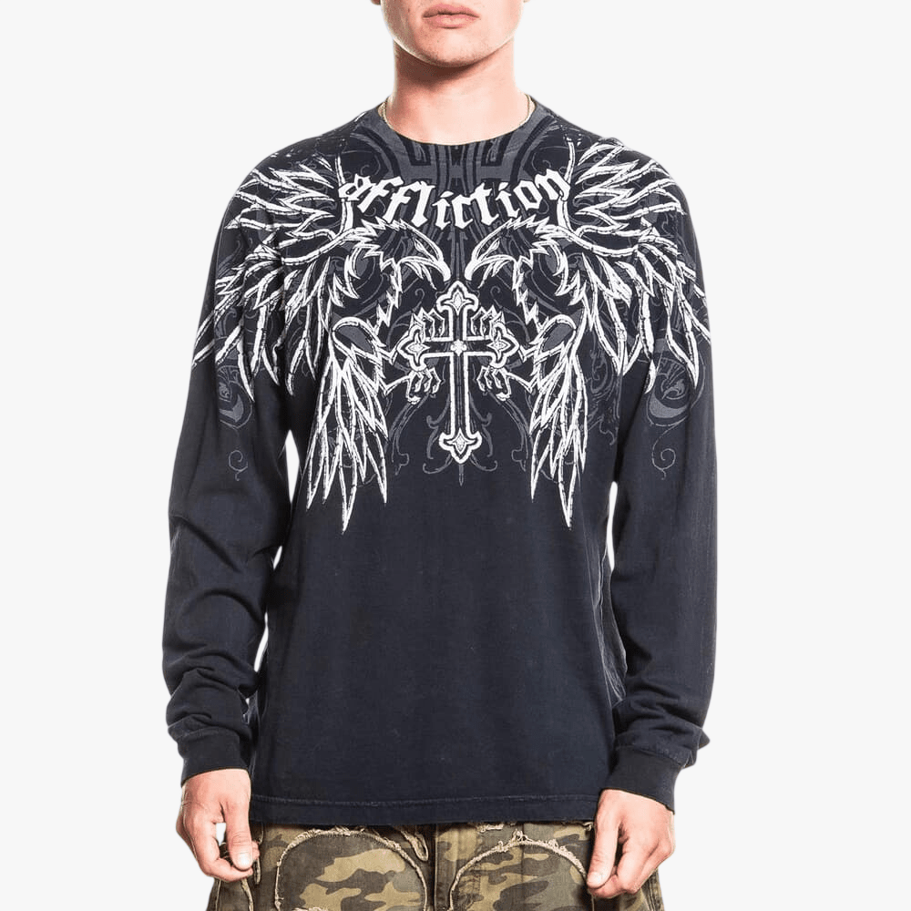 Affliction Mens Siesmic Sweater Black | Affliction