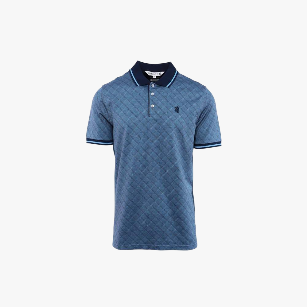 Pringle Mens Ostin Mercerised Short Sleeve Golfer Navy