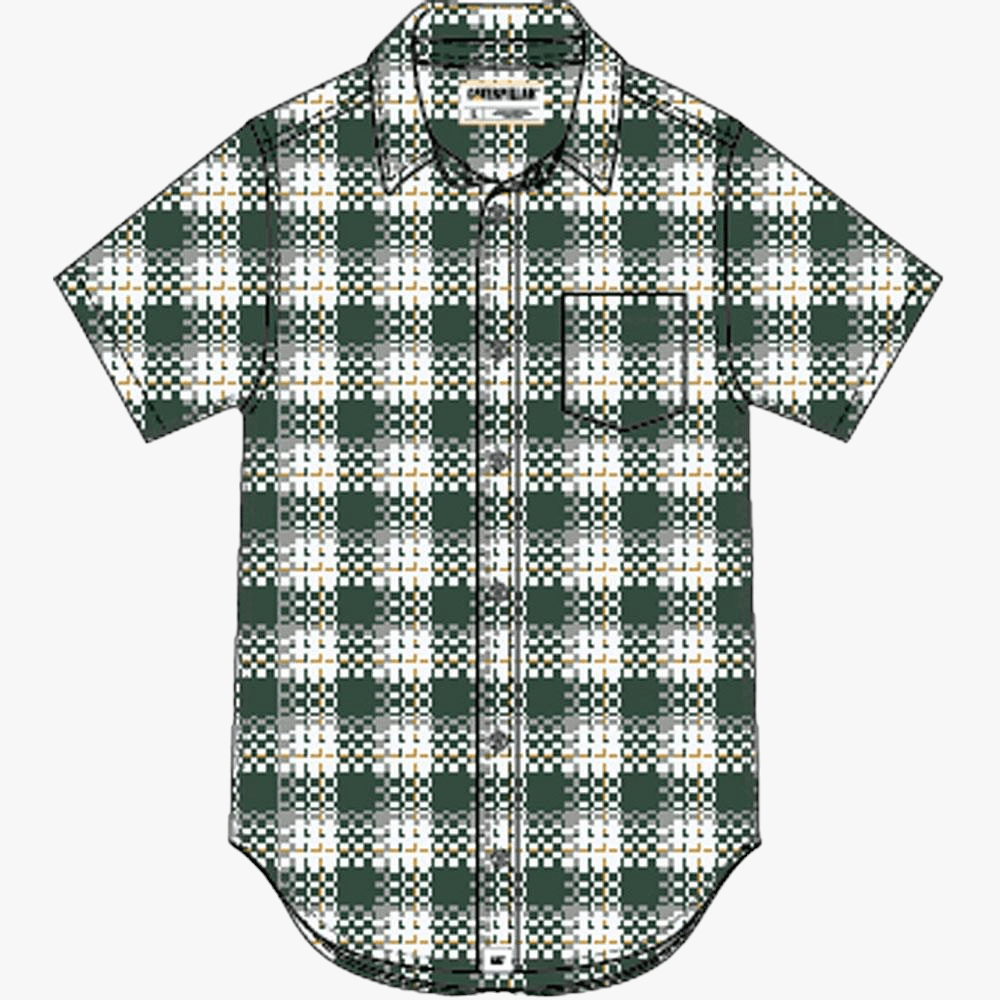 Caterpillar Mens Foundation Light Short Sleeve Shirt Pine Needle | Caterpillar