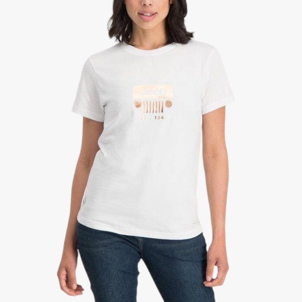 Jeep Womens Rose Grill Short Sleeve Tee White | Jeep