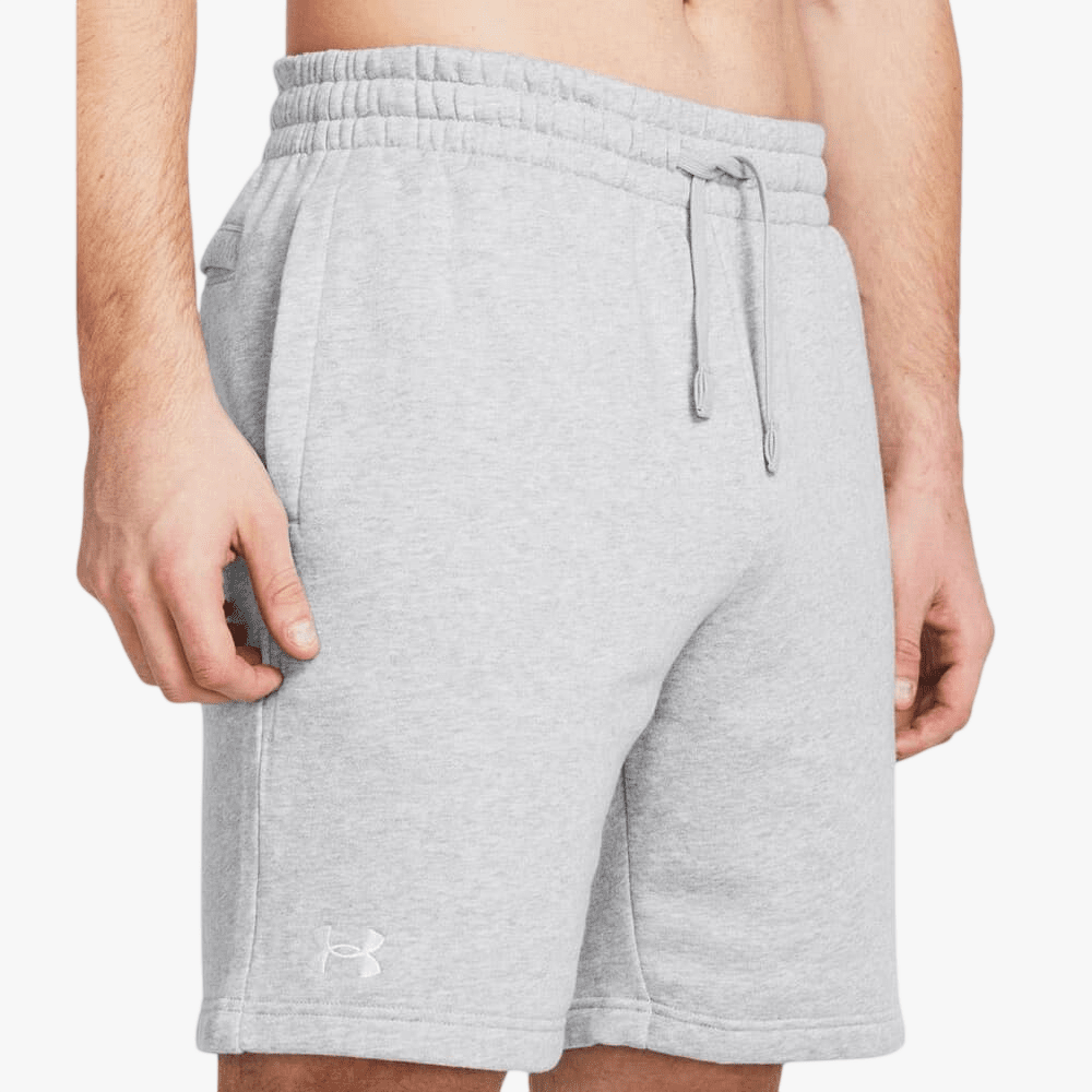 Under Armour Mens Rival Fleece Shorts Castlerock Light Grey Heather | Under Armour