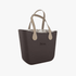 Fenn Original Chocolate Handbag P102 Inner Gold Zip Light Stone Handle | Fenn