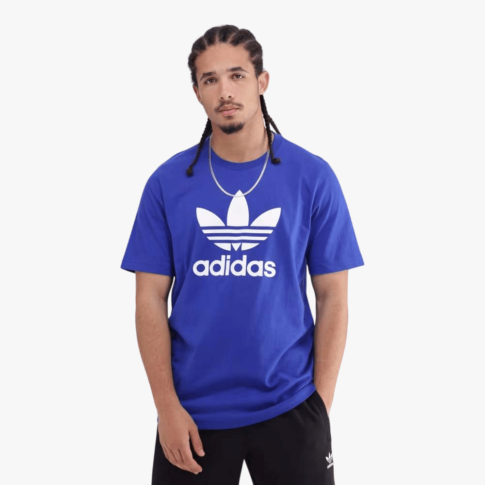 Adidas Mens Trefoil Adicolor Short Sleeve Tee Semi Lucid Blue | Adidas