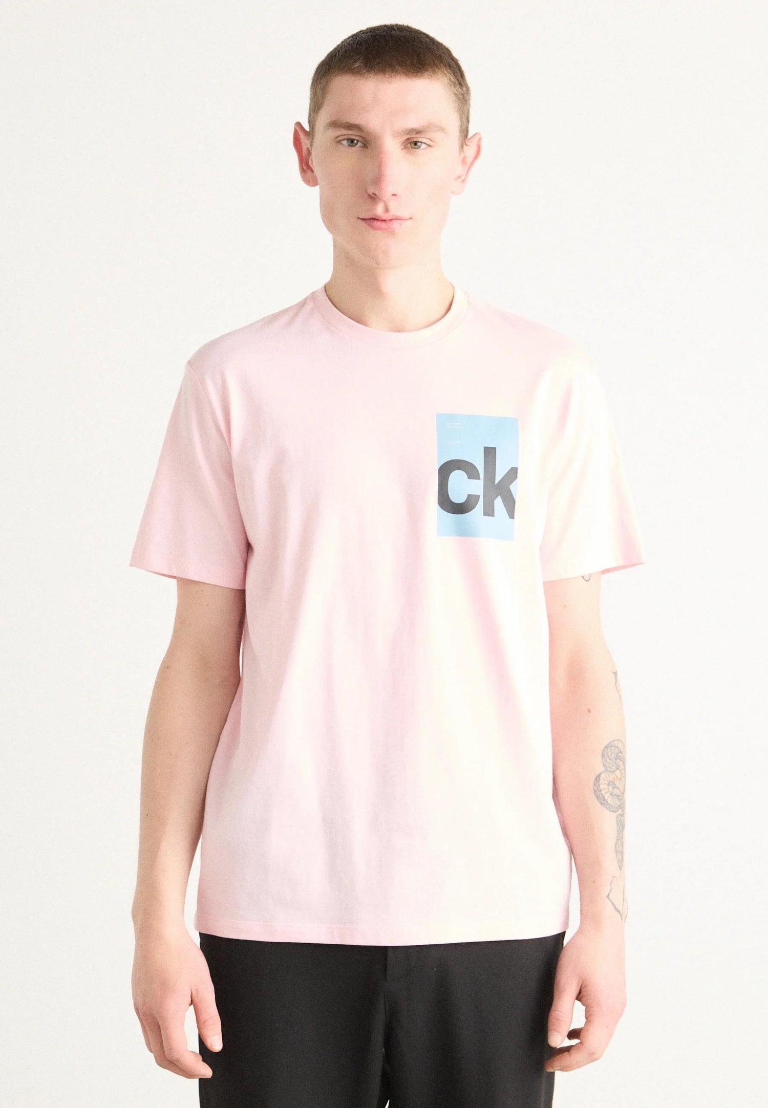 Calvin Klein Mens Box Graphic Tee Pink | Calvin Klein