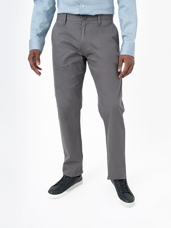 Polo Mens Milan Stretch Straight Leg Chino Pant Dark Grey