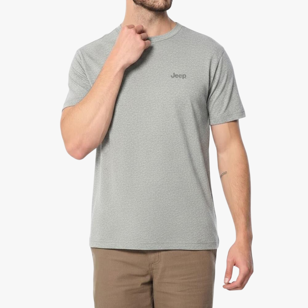 Jeep Mens Embroid Icon Short Sleeve Tee Grey