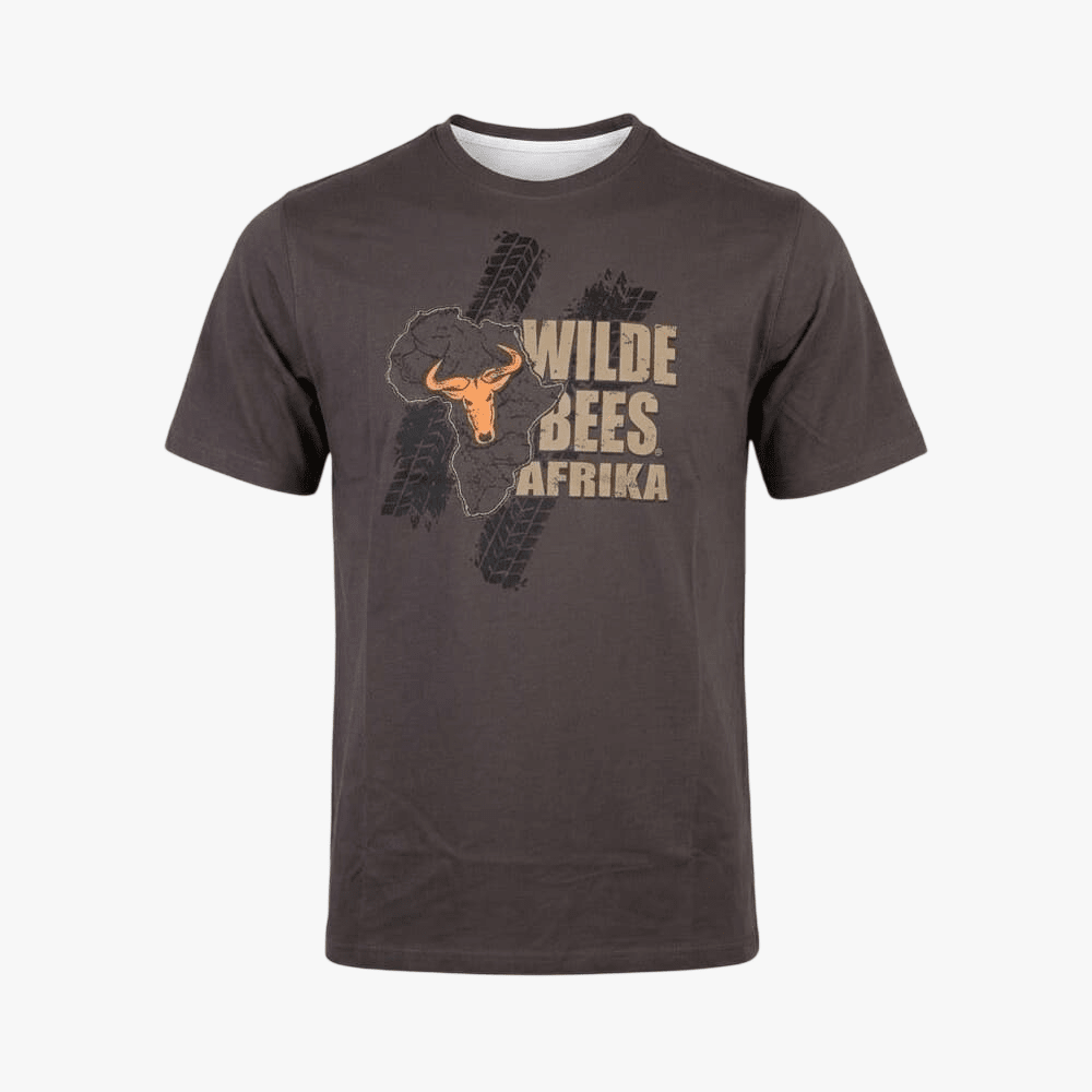 Wildebees Mens Afrika Trek Tee Pewter | Wildebees
