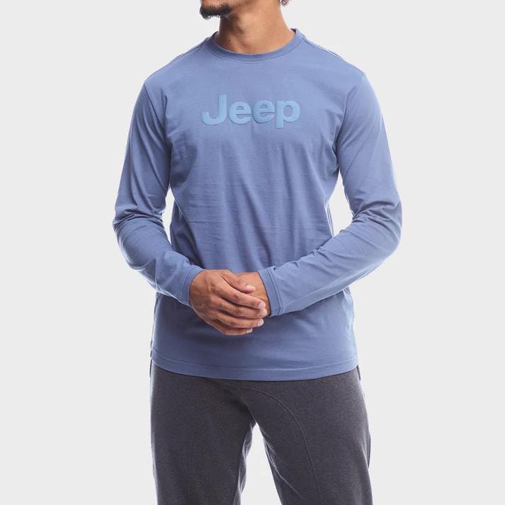 Jeep Mens Fashion Graphic Long Sleeve Tee Blue | Jeep