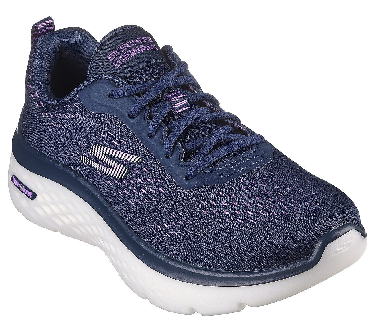 Skechers Womens Go Walk Hyper Burst Sneaker Navy Lavender