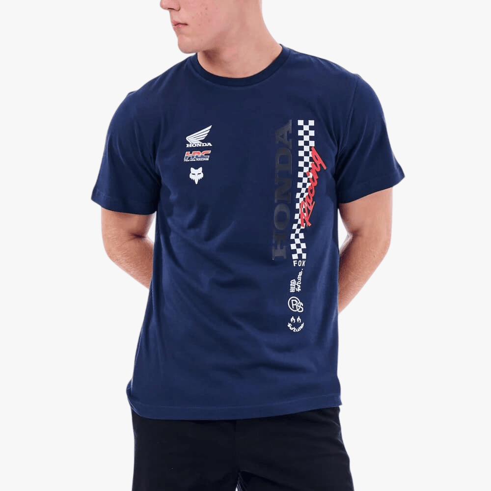 Fox Mens Honda Checkered Tee Summit Navy | Fox