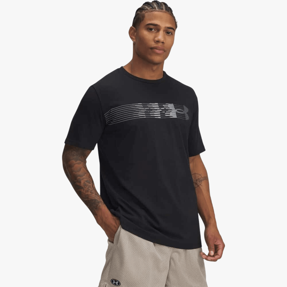 Under Armour Mens Fly In Logo Short Sleeve Tee Black | Under Armour