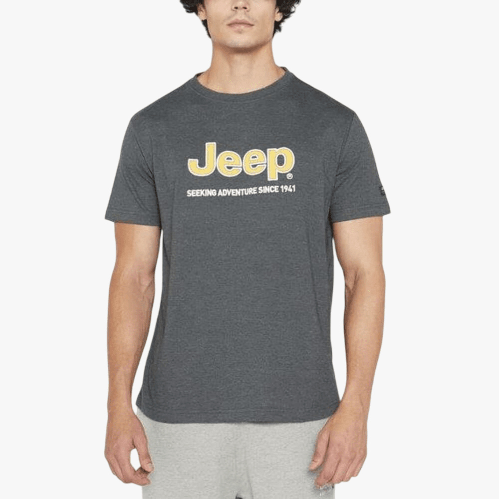 Jeep Mens Logo Applique Short Sleeve Tee Charcoal | Jeep