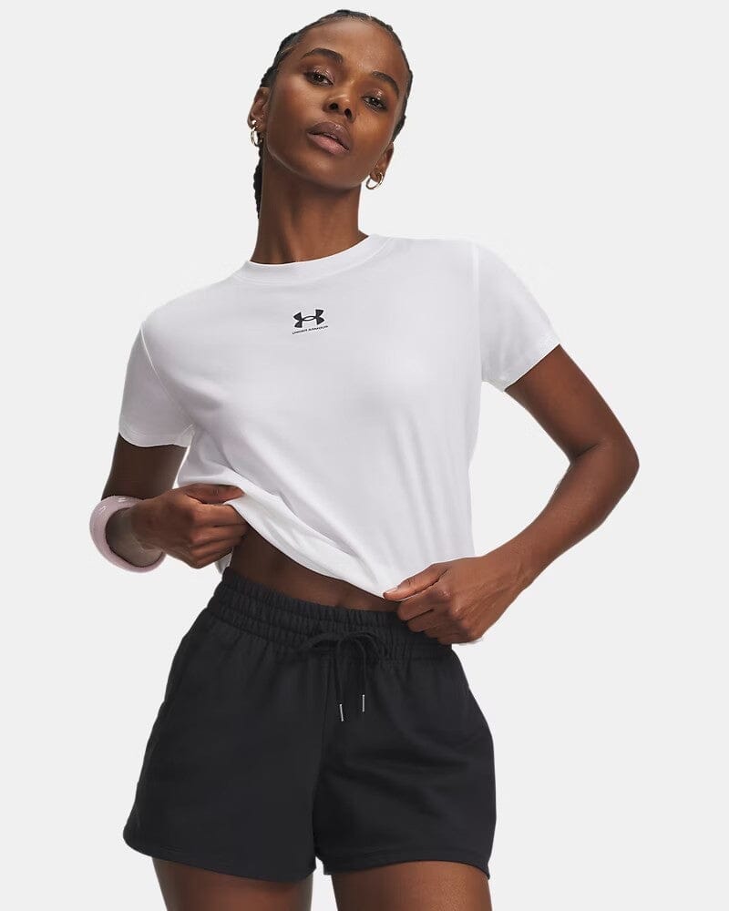 Under Armour Womens Rival Core Baby Tee White | Under Armour