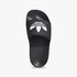 Black Adidas Adilette Lite slide with a white Trefoil logo on the strap, viewed from directly overhead.