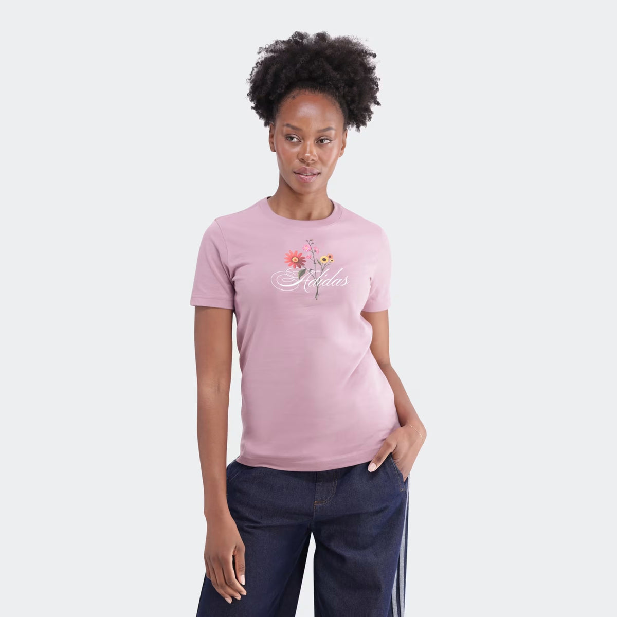 Adidas Floral L Tee Magic  Mauve