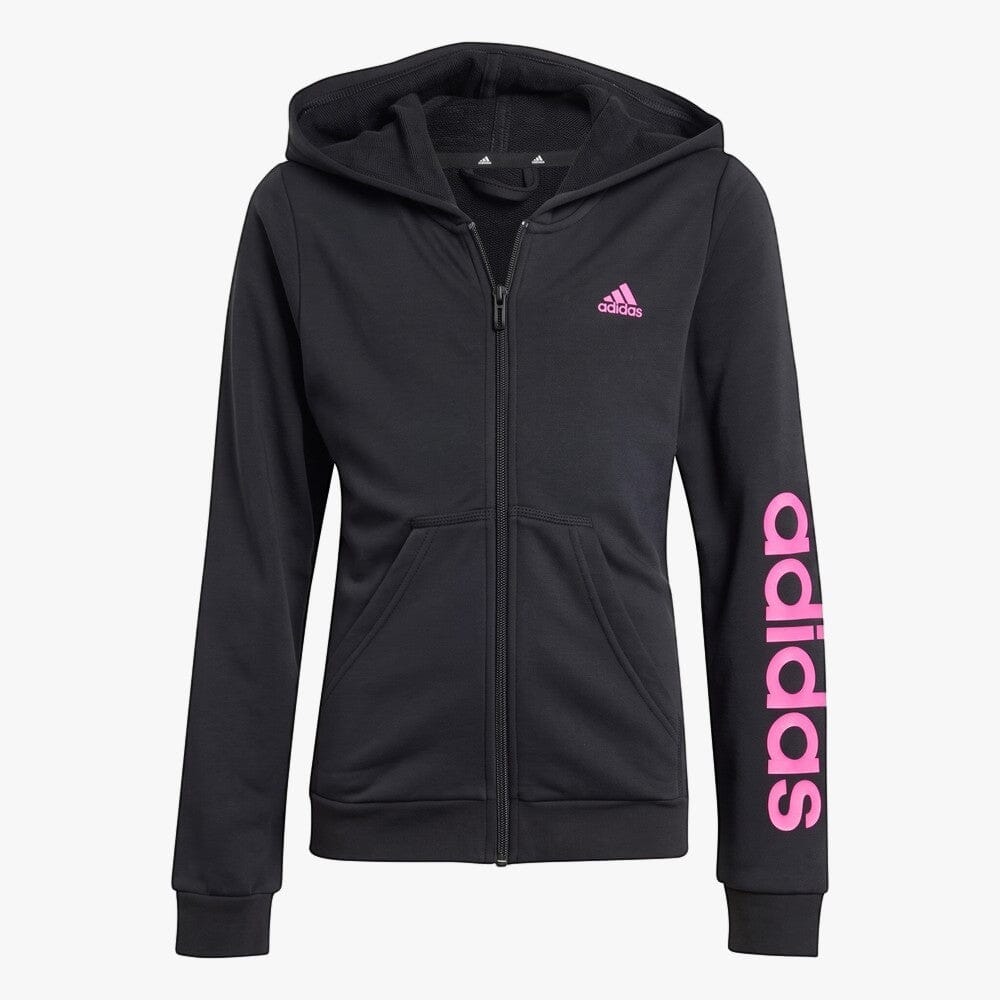 Adidas Girls Ess Linear Zip Hoodie Black | Adidas