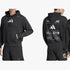 Adidas Unisex Tr Cat Hoody in black with hood, front kangaroo pocket and bold back graphic logo