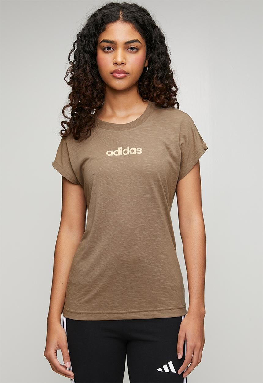 Adidas Womens Lin Sj Tee Khaki Sand