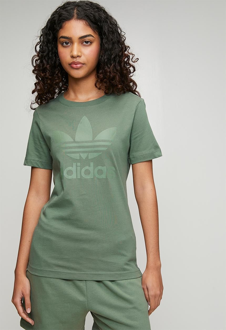 Adidas Womens Trefoil Tee Trace Green