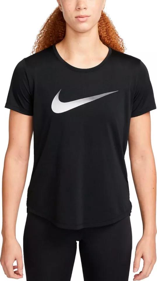 Nike Womens One Dri-Fit Swoosh Short Sleeved Top Black
