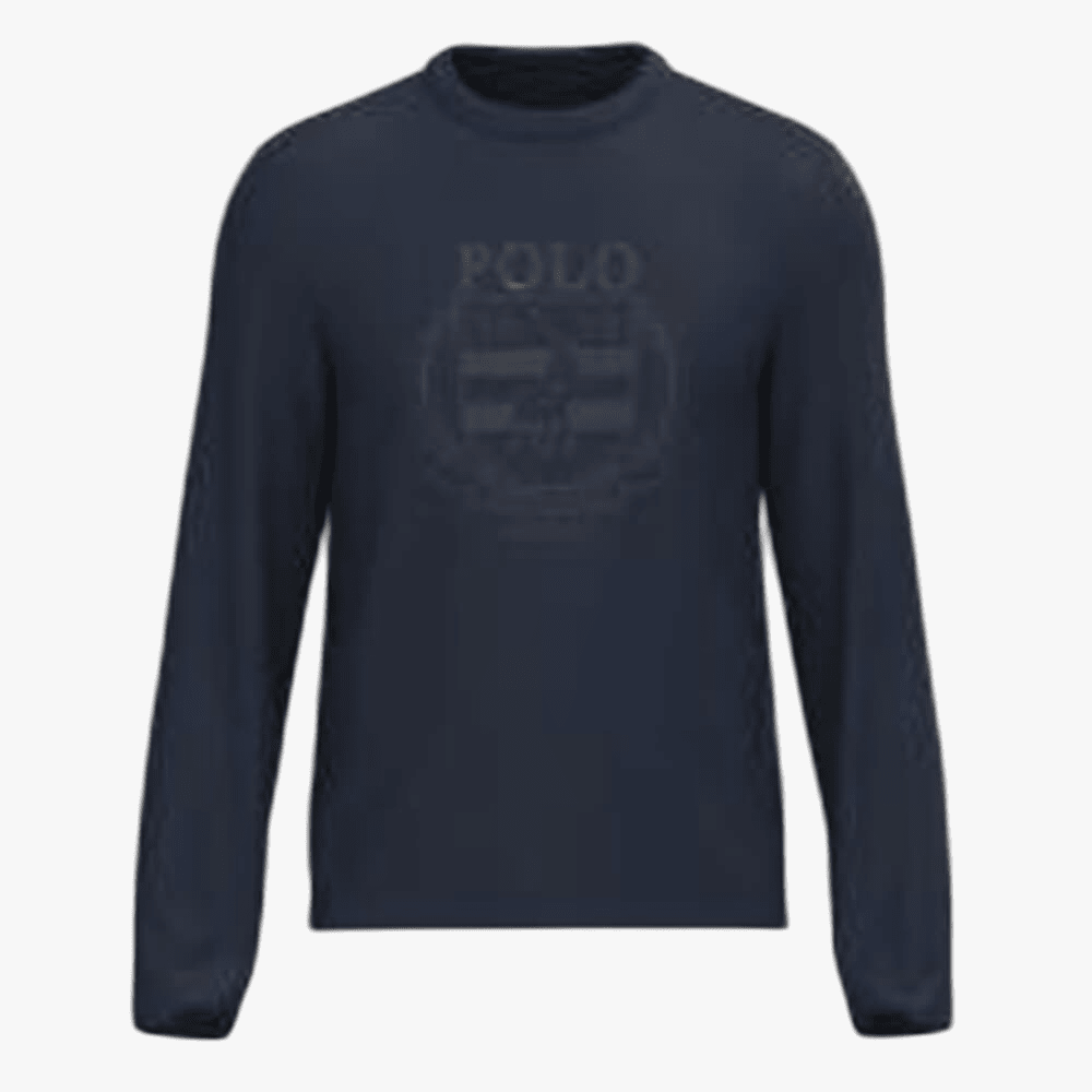 Polo Mens Brushed Crest Embroid Sweater Navy | Polo