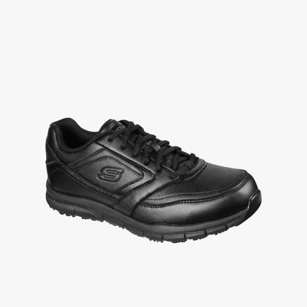 Skechers Mens Nampa Leather Sneaker Black | Skechers
