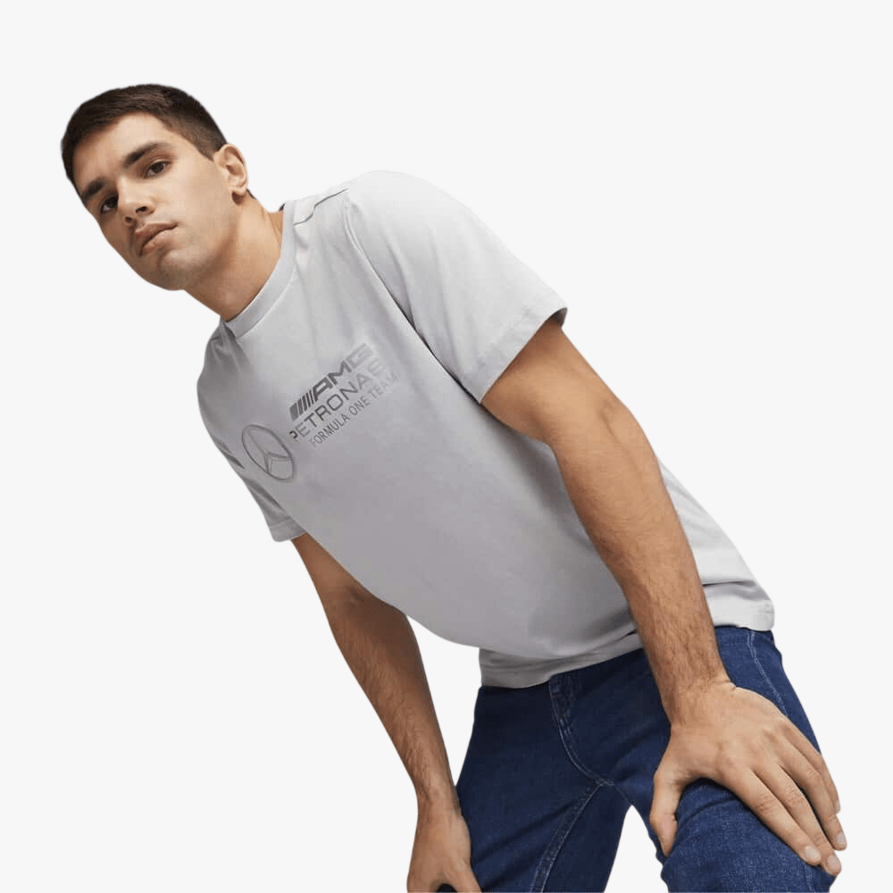 Puma Mens Mapf1 Logo Short Sleeve Tee Mercedes Silver