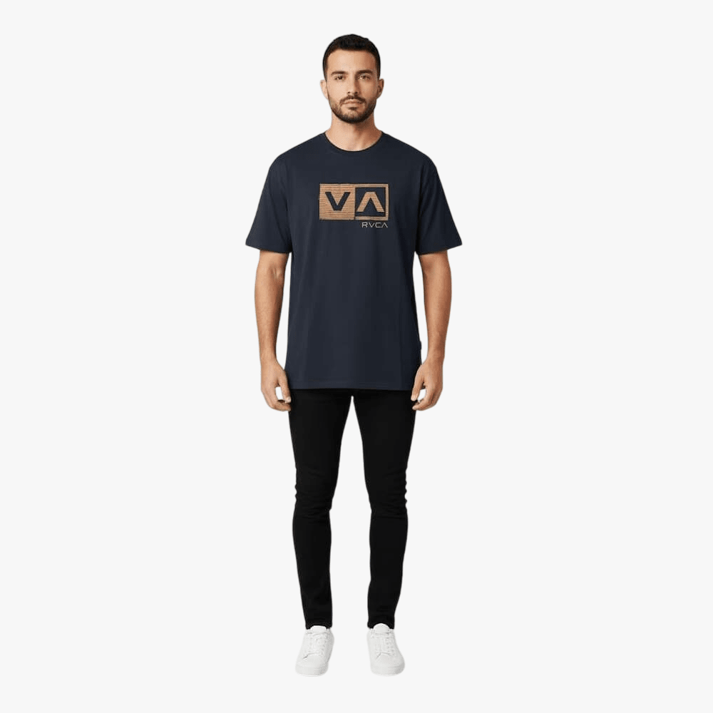 Rvca Mens Balance Box Short Sleeve Tee Navy Blazer | Rvca