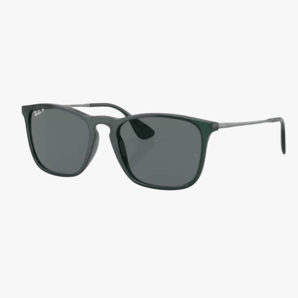Rayban Chris Transparent Green Frame Dark Grey Lens Sunglass | Rayban