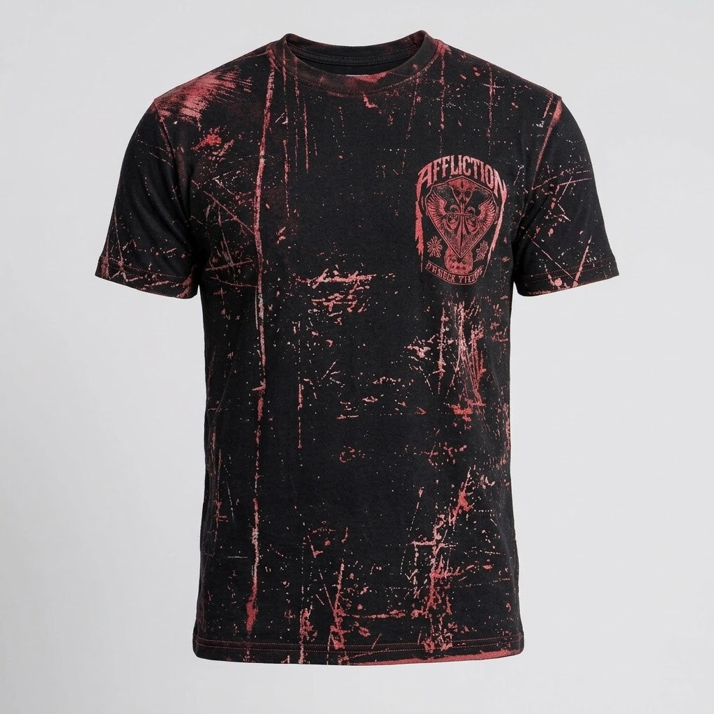 Affliction Mens Ac Speed Trials Short Sleeve Tee Brown