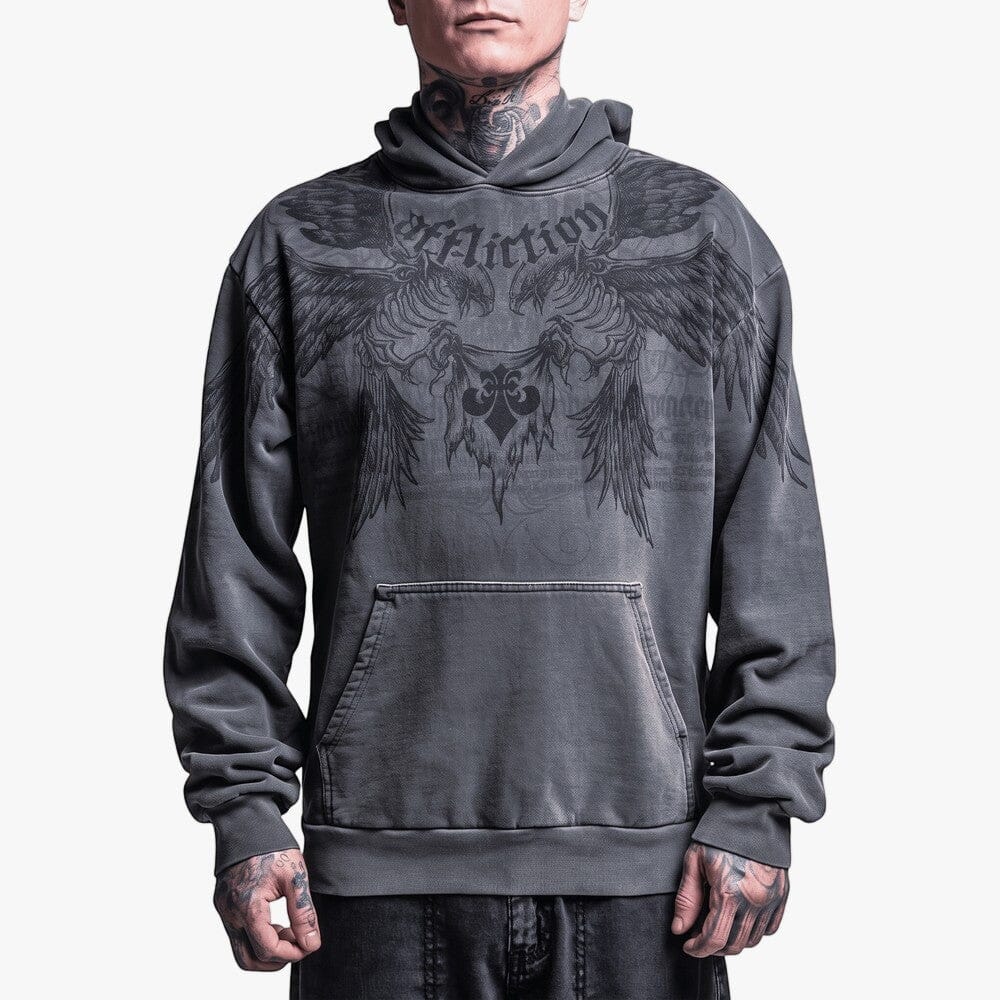 Affliction Mens Bird Of Prey Hood Charcoal | Affliction