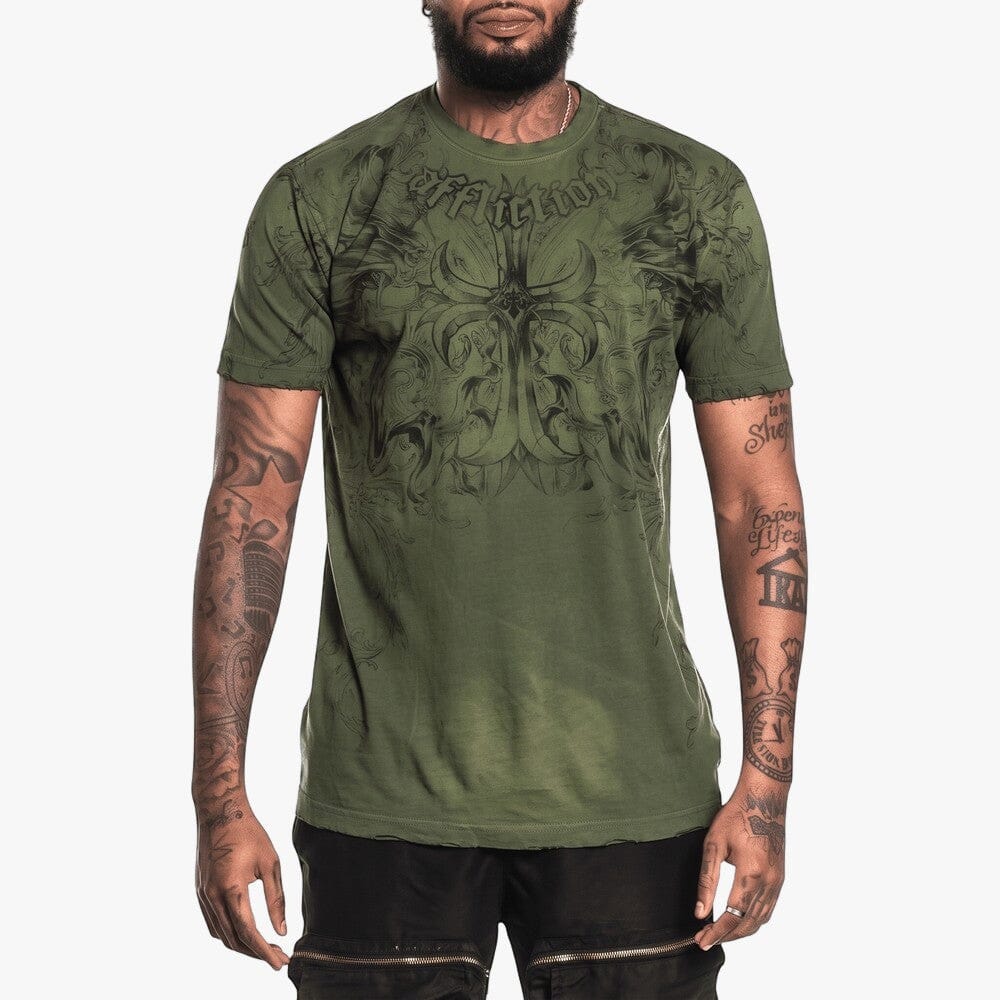 Affliction Mens Jump Tee Lollipop Green Vapour Wash | Affliction