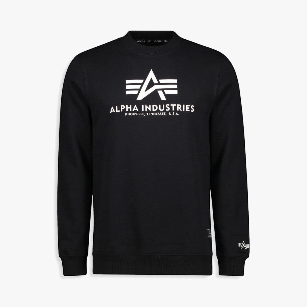 Alpha Industries Logo Crew Sweater Black | Alpha