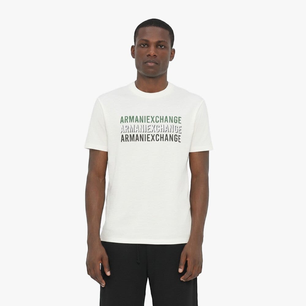 Armani Exchange Print Tee Off White | Emporio Armani