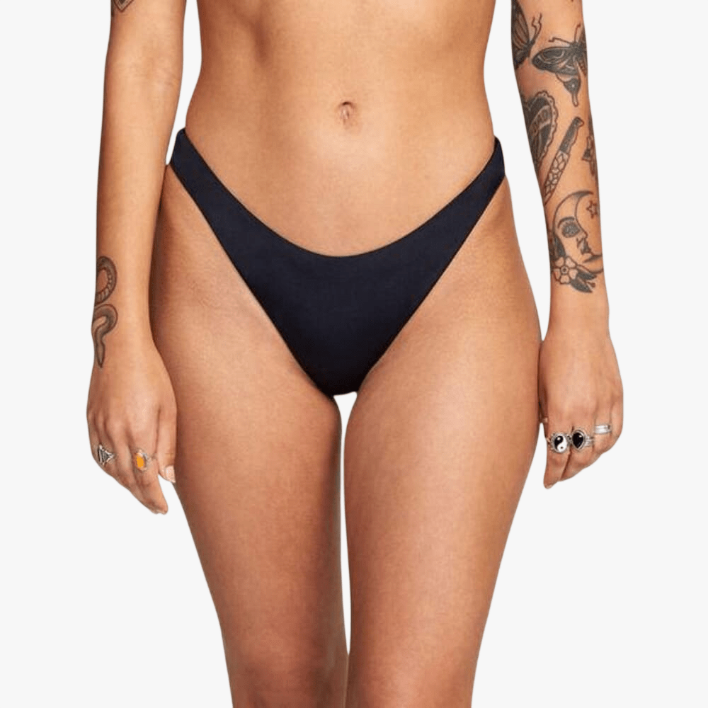Rvca Womens French Solid Bikini Bottom Black | Rvca