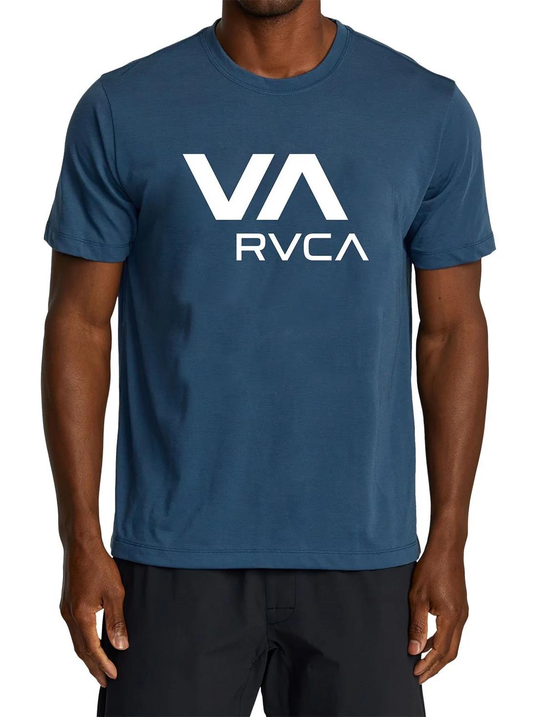 Rvca Mens Va Rvca Short Sleeve Tee Petrol Blue Rvca