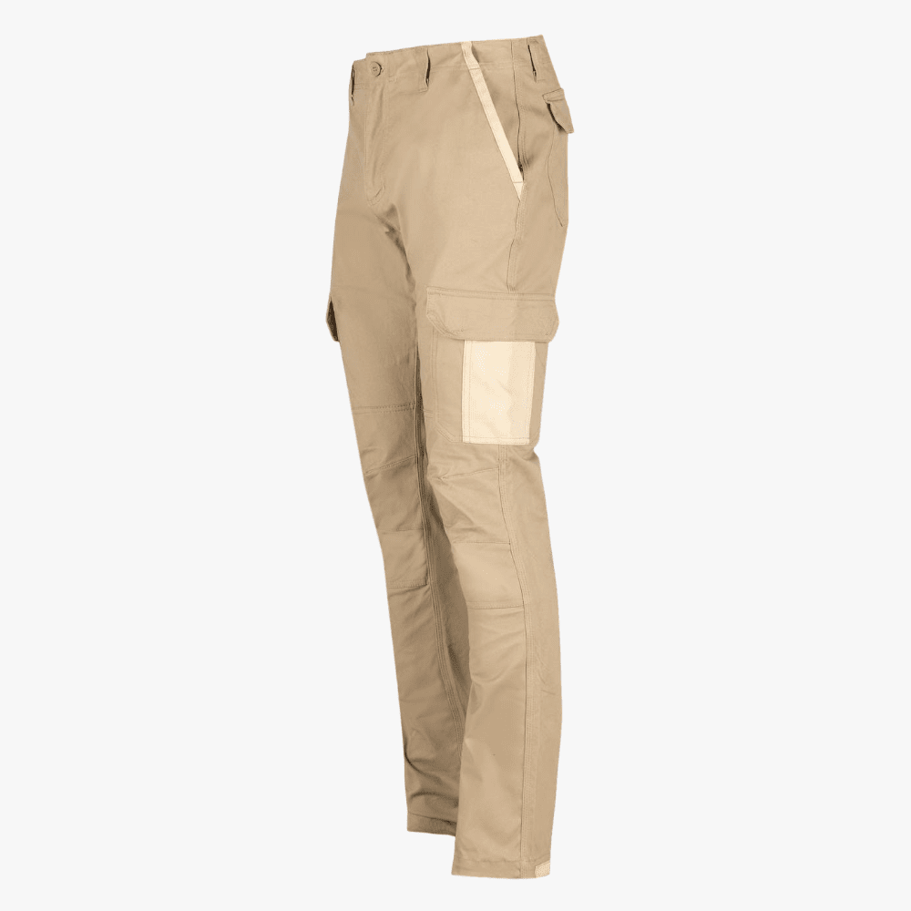 Everest Mens Essential Stretch Cargo Tech Pants Khaki | Everest